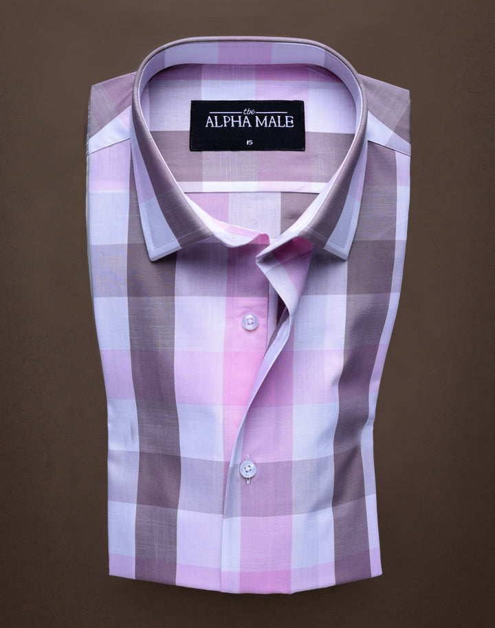 Box Checkered Pink in Italian Cotton