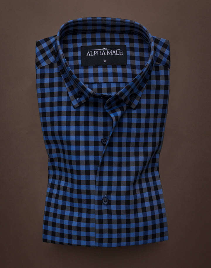 Gingham Checkered in Blue & Black