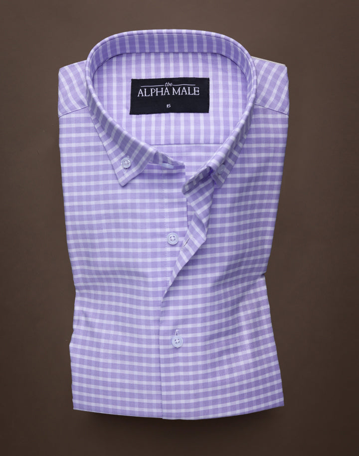 Purple Gingham Checkered in Oxford