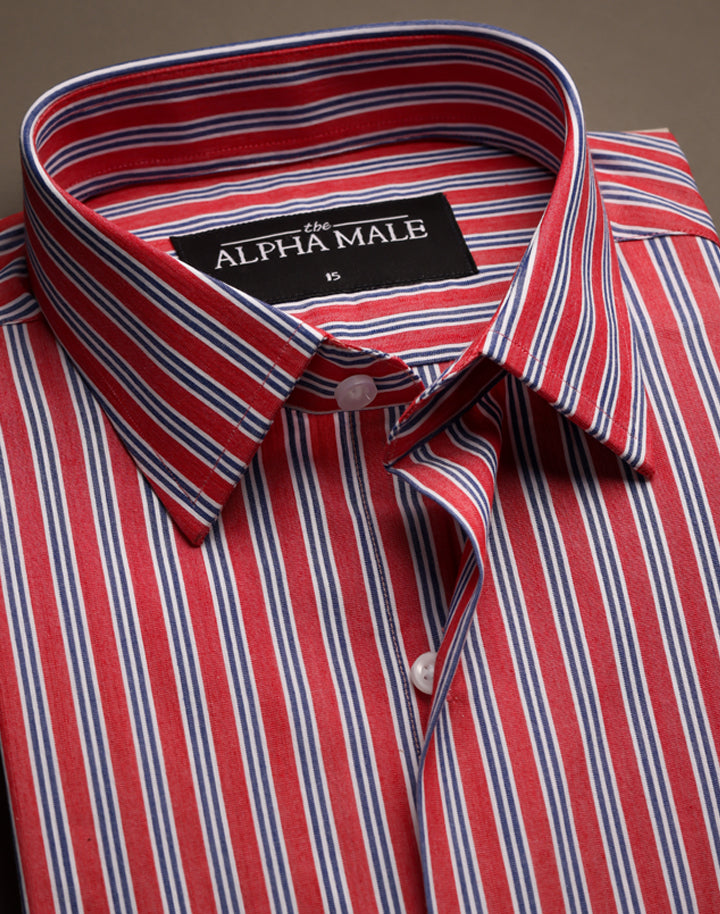 Red Striped in Rich Cotton