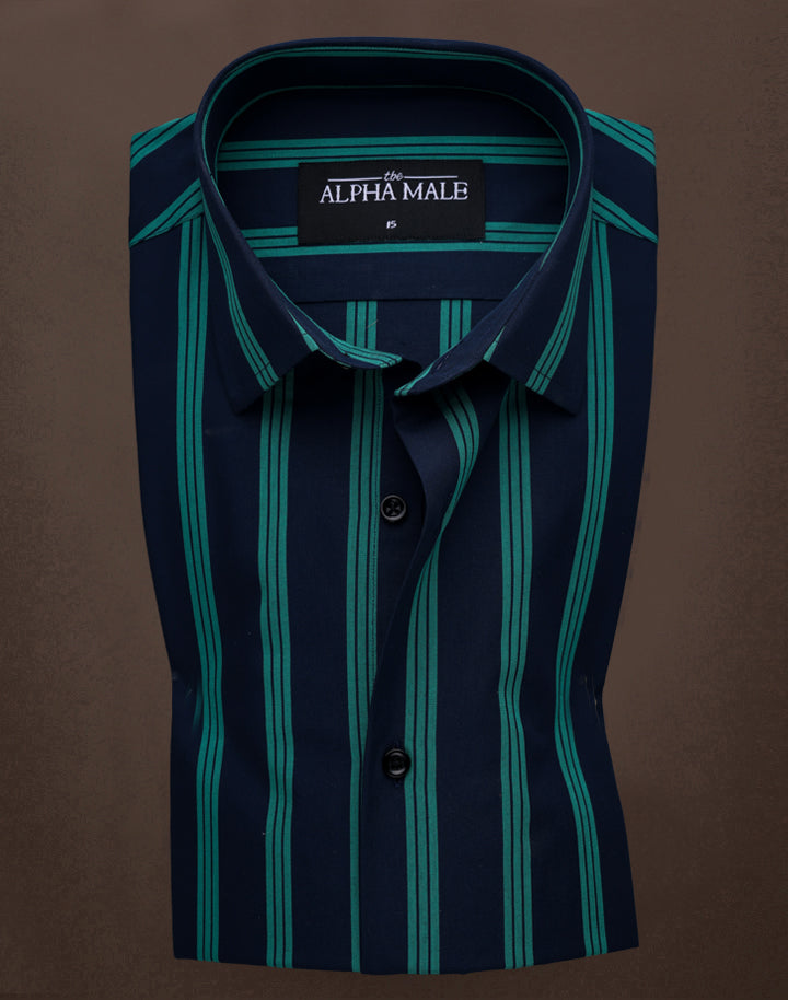 Bayadere Stripes In Navy & Green