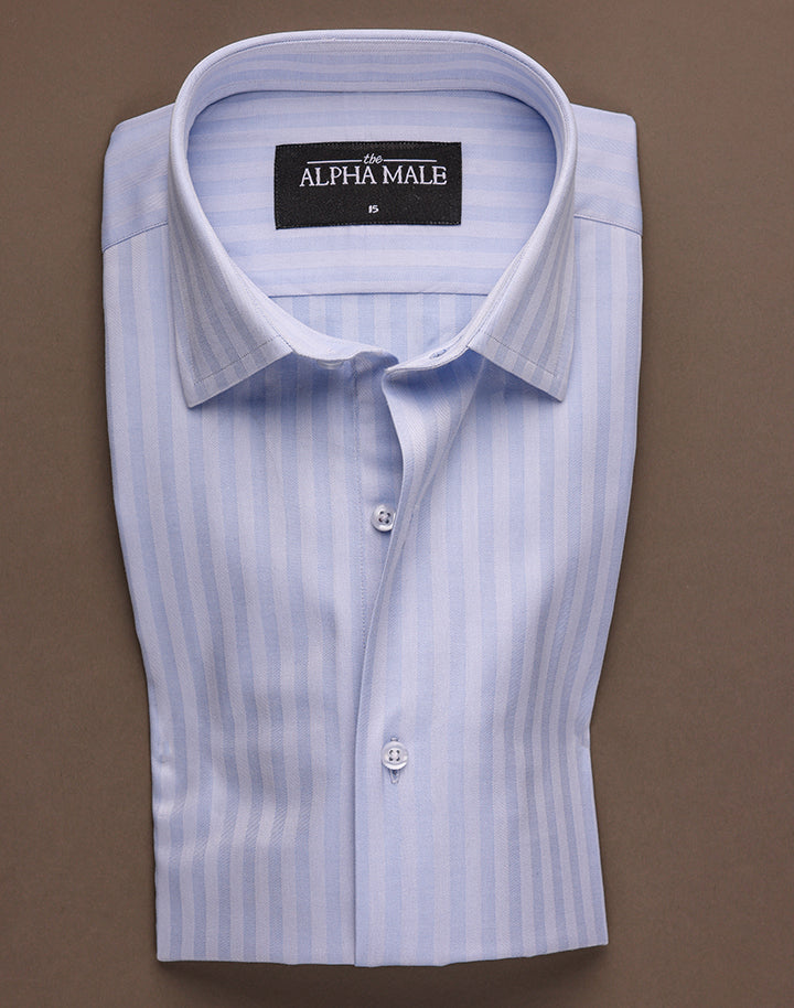 Blue Herringbone Stripes