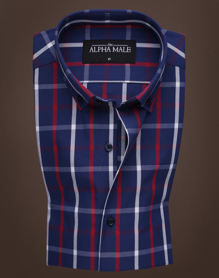 Blue & Red Windowpane