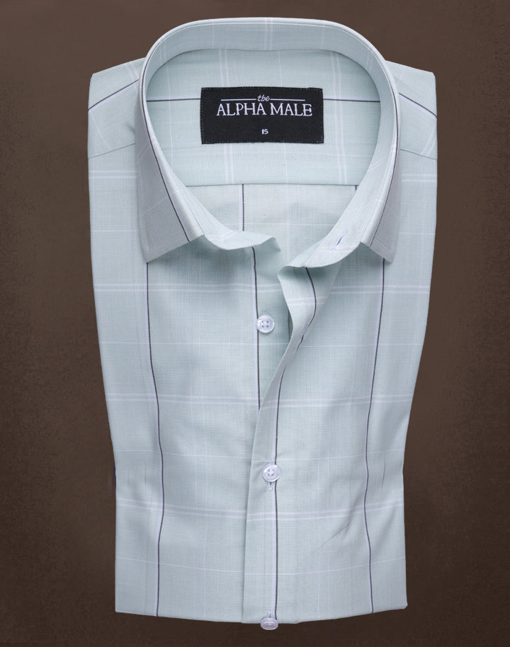 Box Checkered in Aqua Green