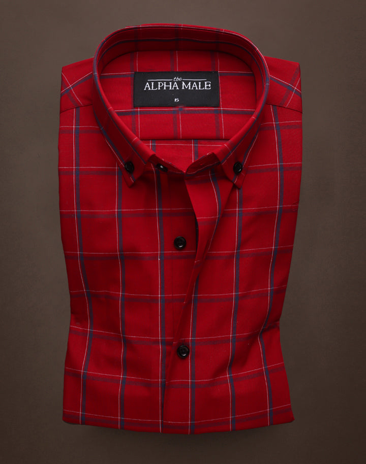 Box Checkered in Red Rich Cotton