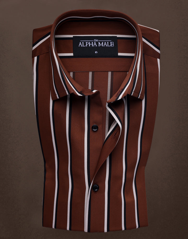 Brown Awning Stripes