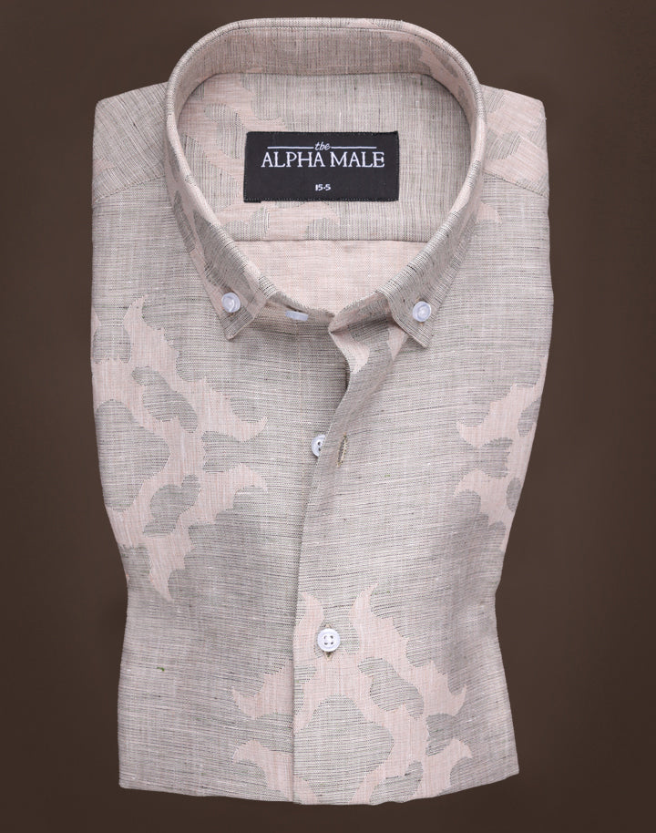 Brown Linen in Abstract Pattern