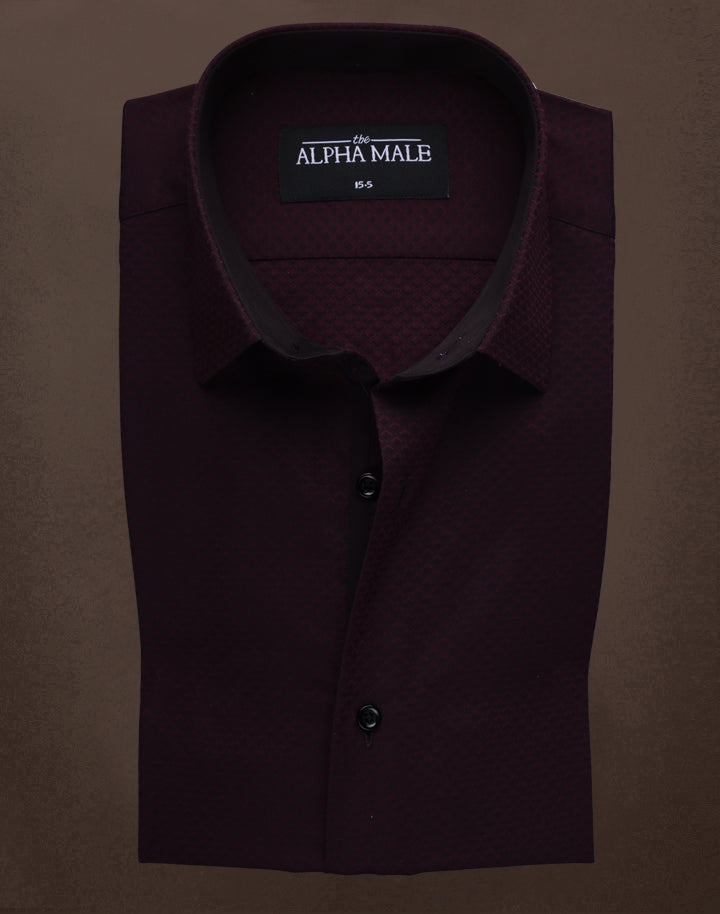 Burgundy Textured with contrasting inlay