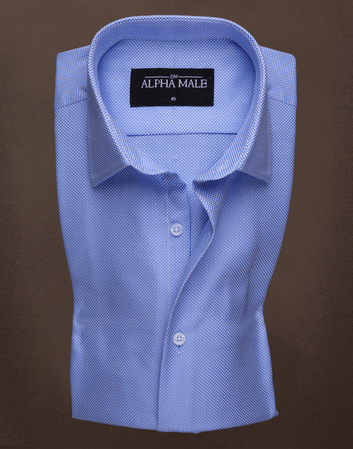 Carolina Blue in Bird Eye Texture