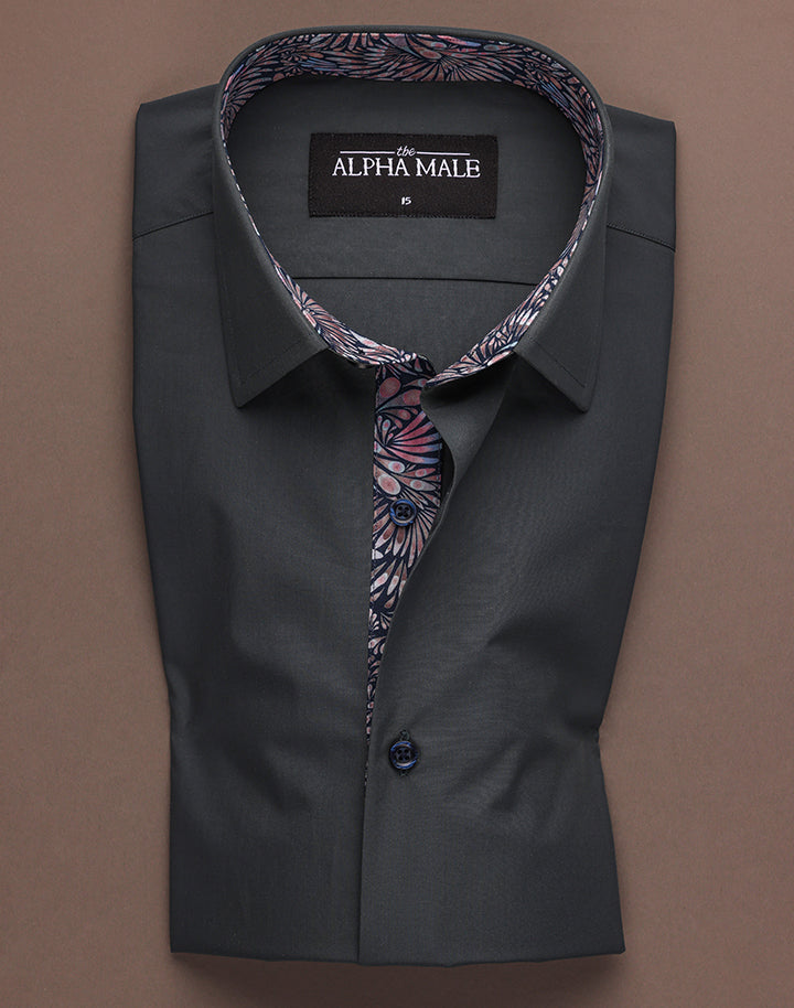 Charcoal Grey with Contrasting Inlay