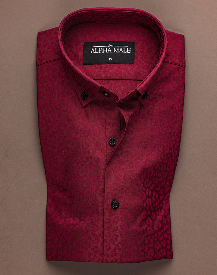 Cheetah Textured in Burgundy