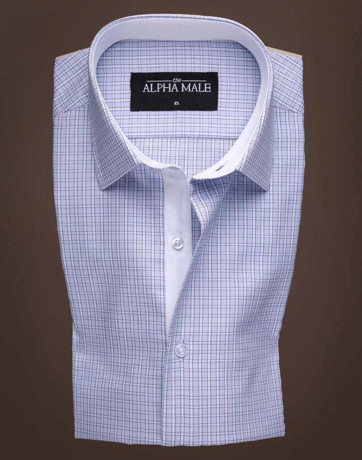 Classic Blue Checks with Contrasting Inlay