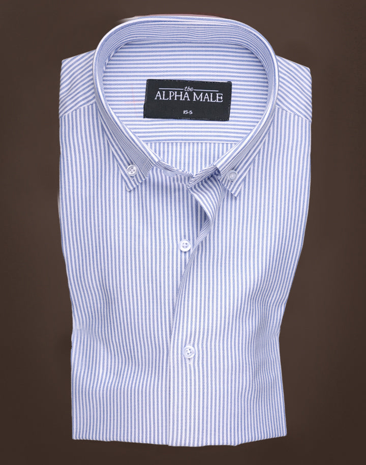 Contemporary Blue & White Stripes