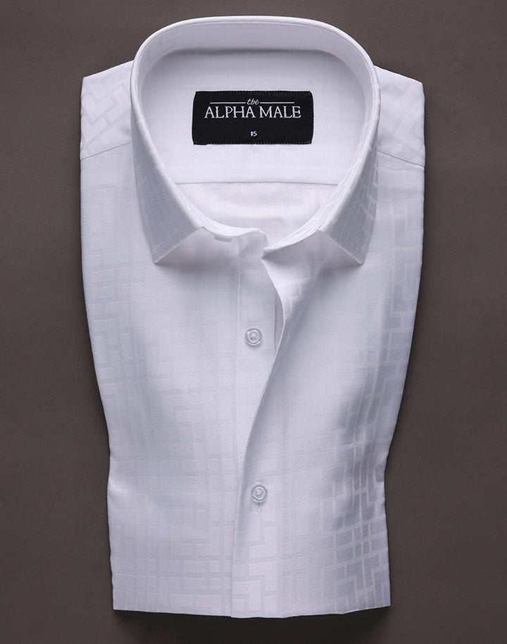 Embossed White in Grid Pattern