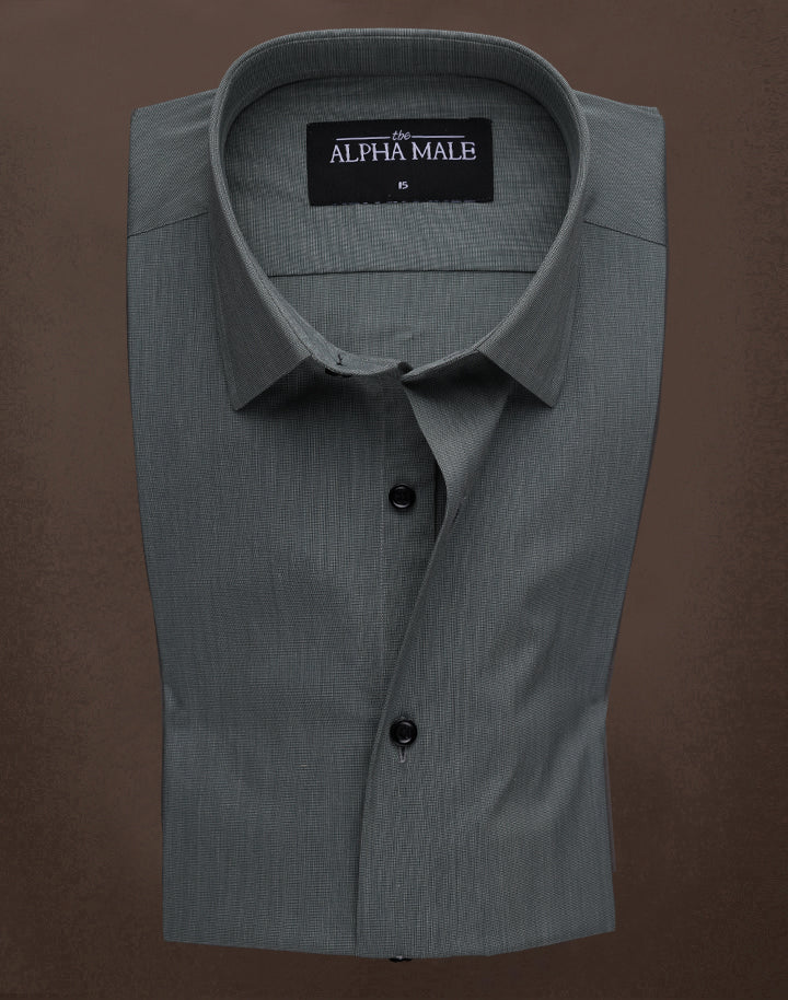 Greenish Grey Chambray