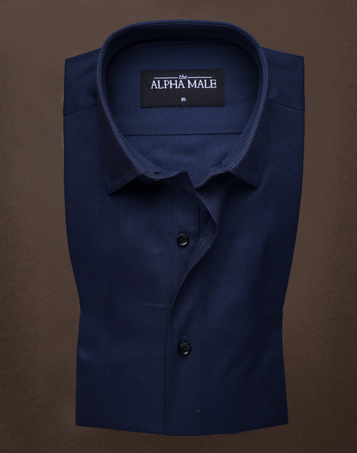 Navy Blue Jacquard