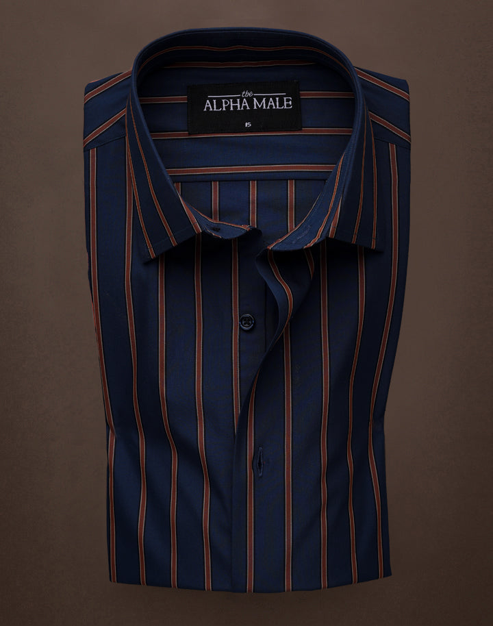 Navy & Brown Stripes