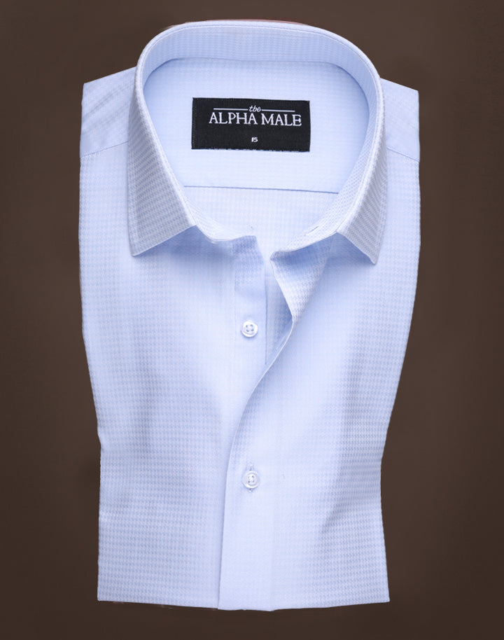 Pastel Blue Houndstooth