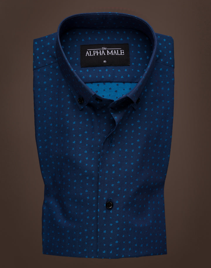 Peacock Blue in Spotted Pattern