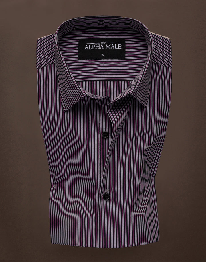 Pencil Stripes in Purple & Black