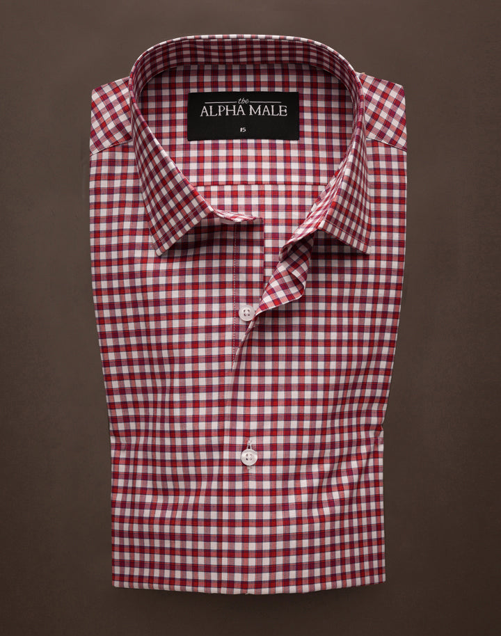 Red Checkered in Italian Cotton