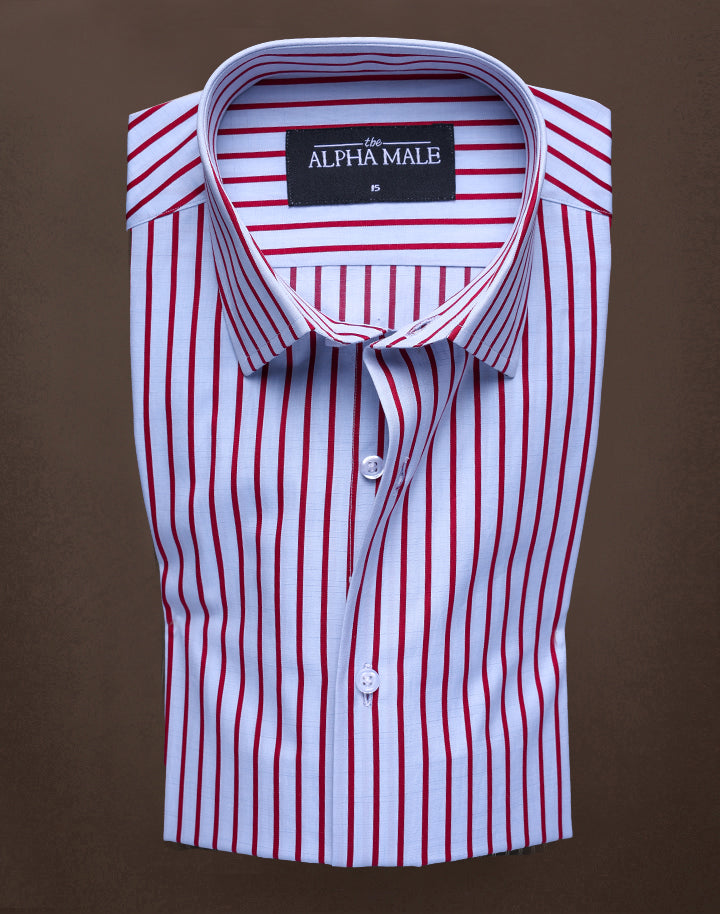 Red & White Stripes in Italian Cotton