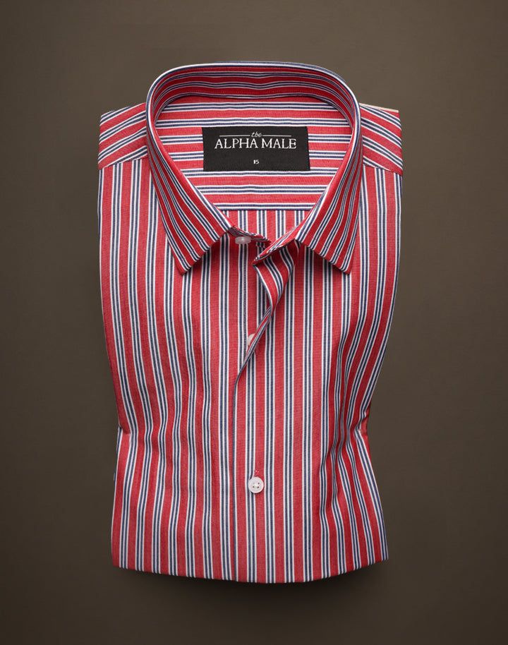 Red Striped in Rich Cotton