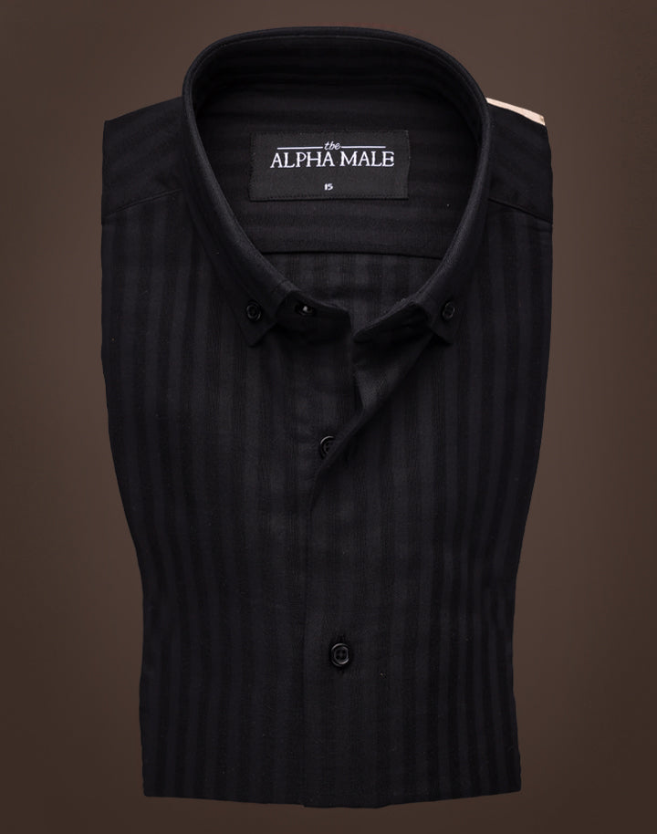 Self Striped Black in Melang'e
