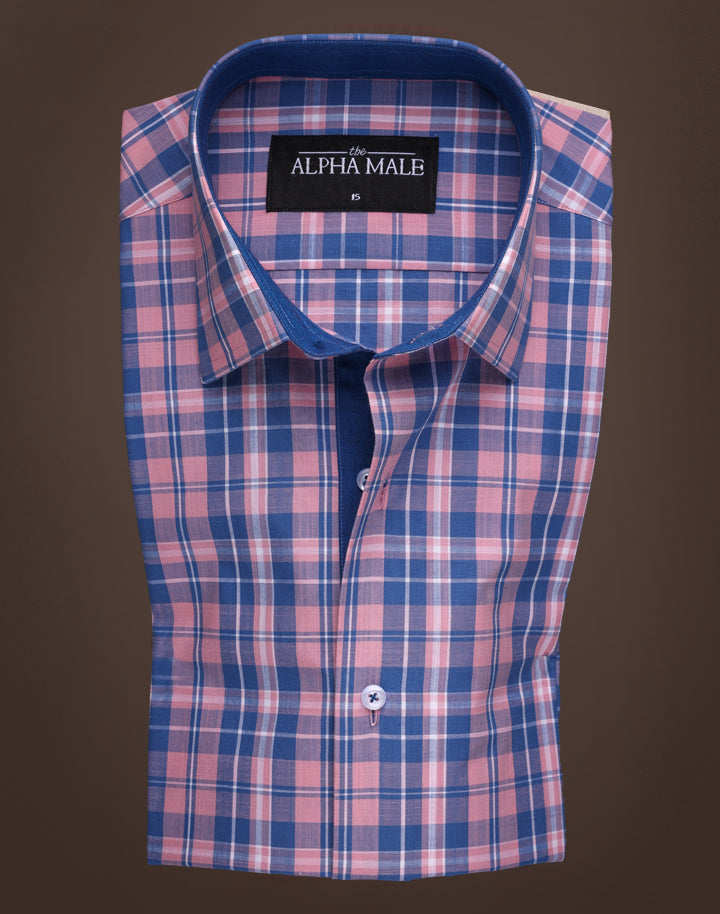 Tartan Pink Checks with Contrasting Inlay