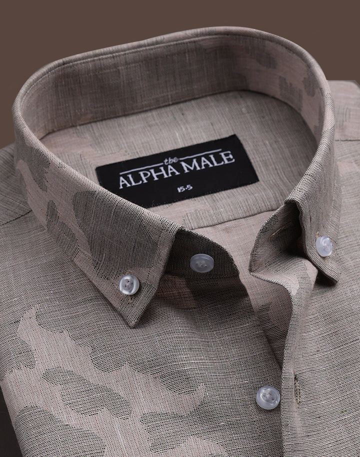 Brown Linen in Abstract Pattern