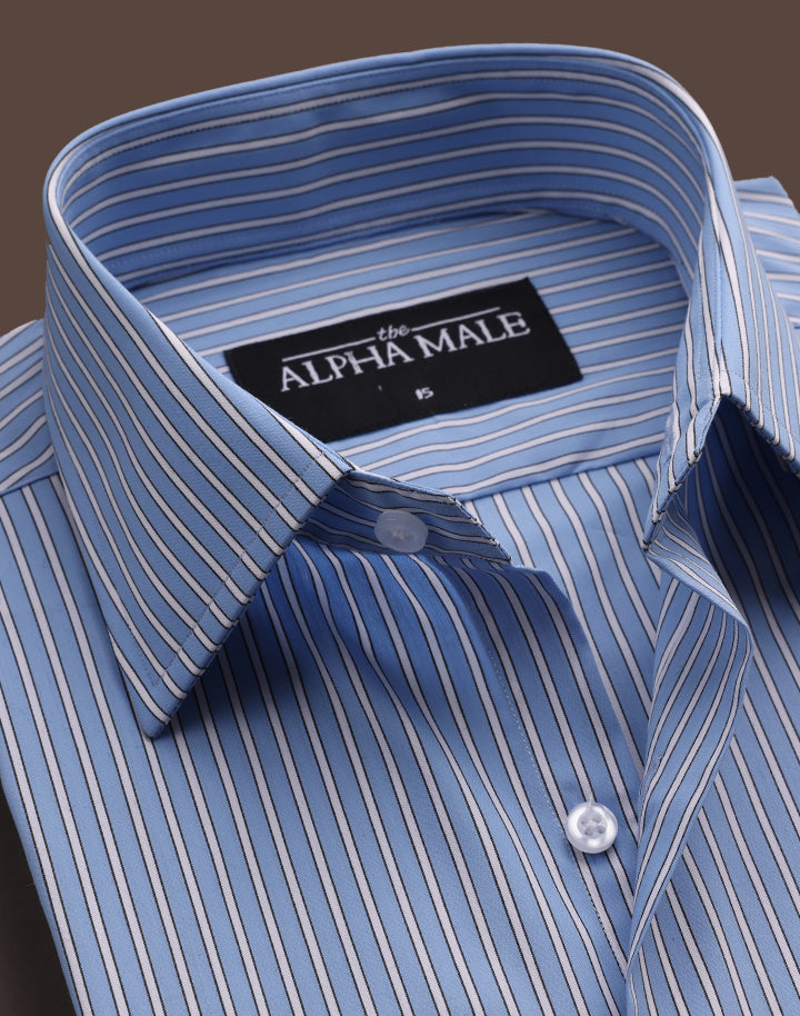 Pencil Stripes in Blue & White