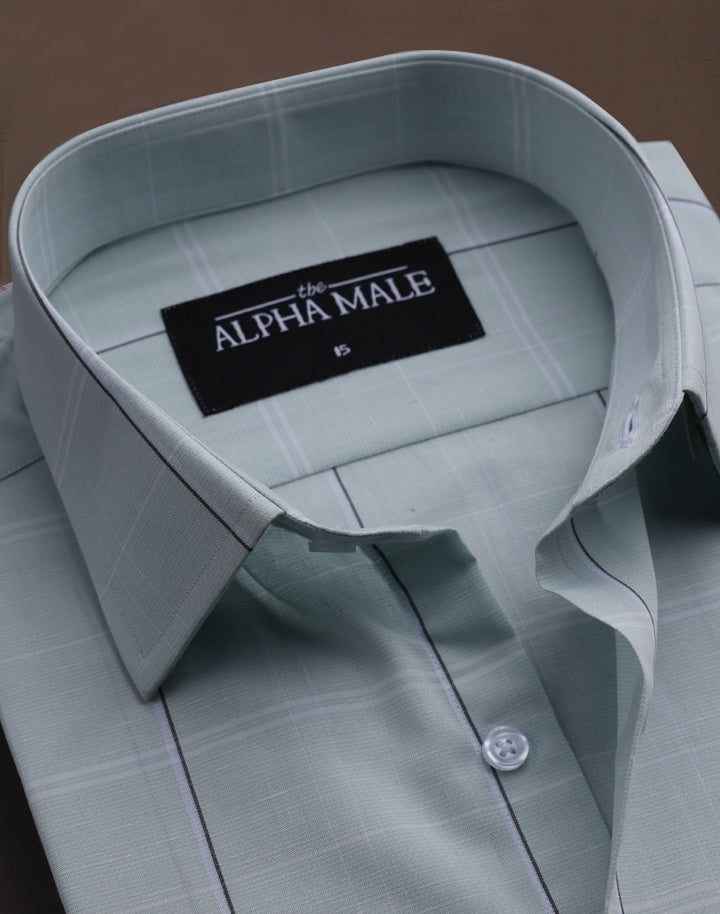 Box Checkered in Aqua Green