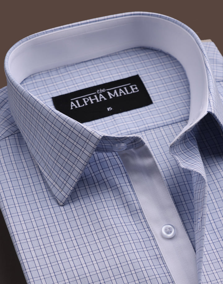 Classic Blue Checks with Contrasting Inlay