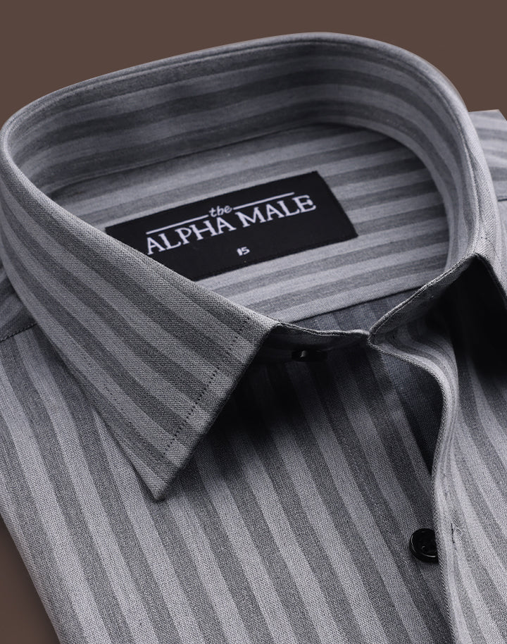 Grey Oxford Stripes