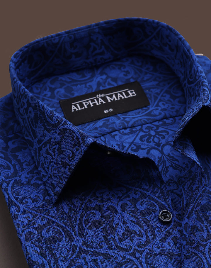 Embossed Paisley in Royal Blue