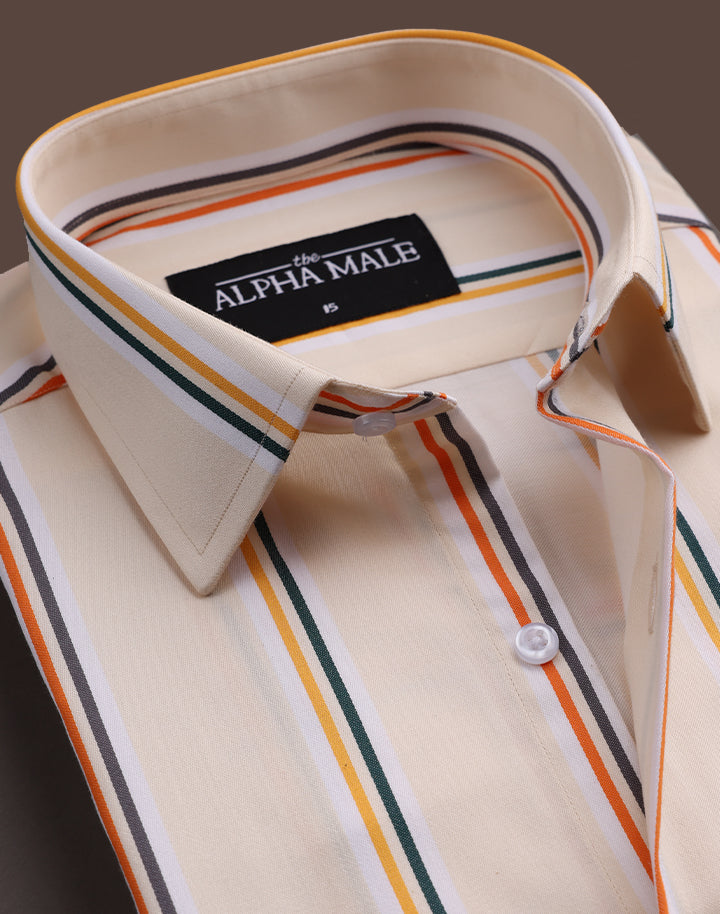 Cream Based Broad Stripes