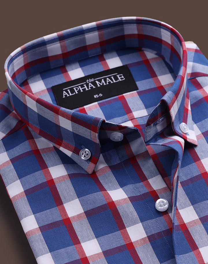 Blue & Red Windowpane