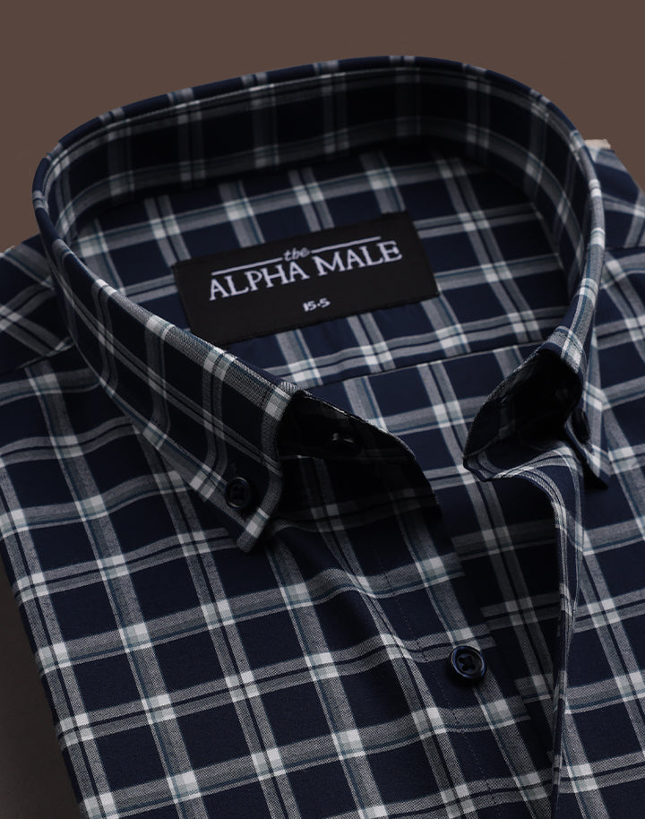 Navy Box Checkered