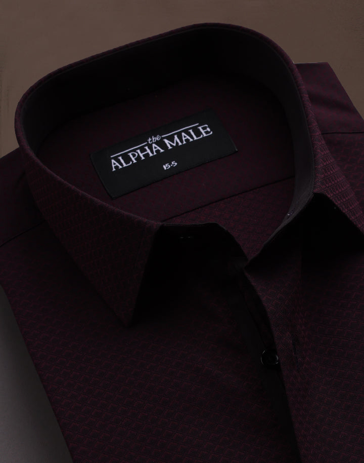 Burgundy Textured with contrasting inlay