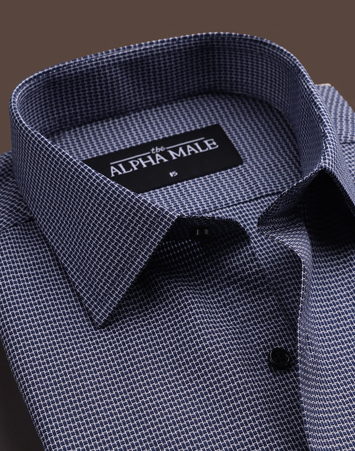 Marine Blue Jacquard