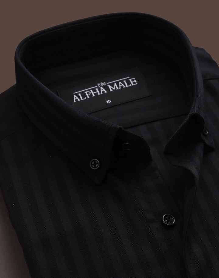Self Striped Black in Melang'e