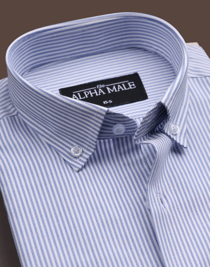 Contemporary Blue & White Stripes