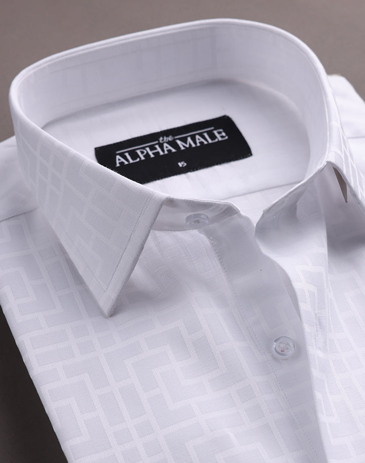 Embossed White in Grid Pattern