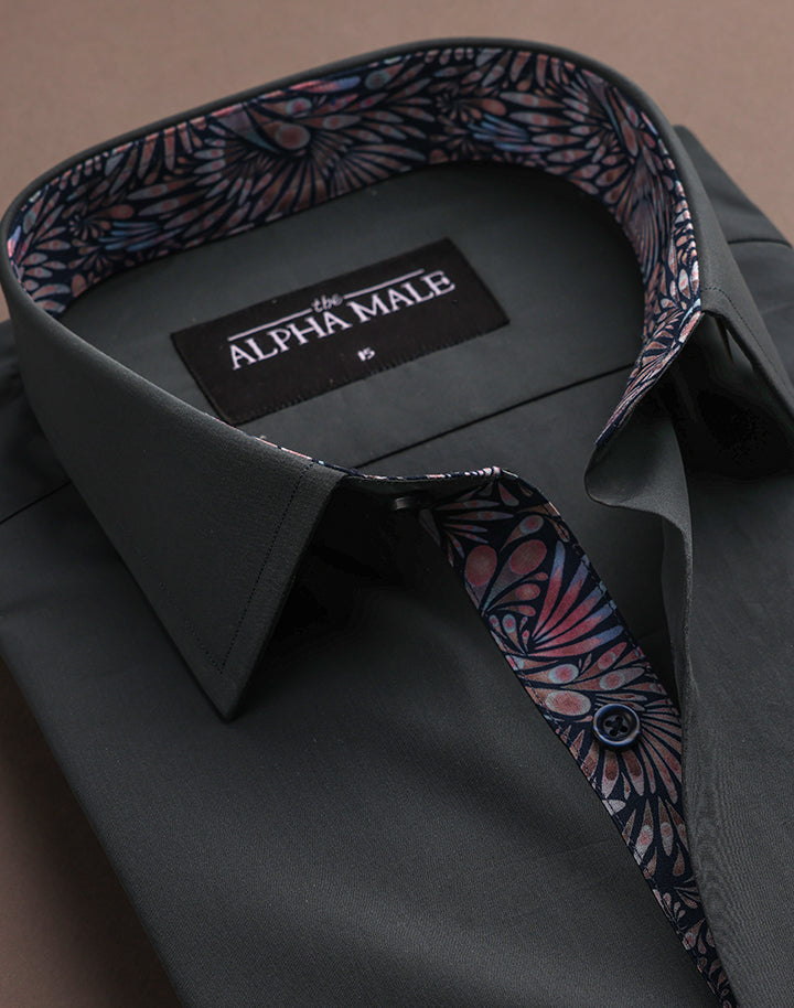 Charcoal Grey with Contrasting Inlay