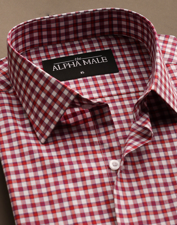 Red Checkered in Italian Cotton