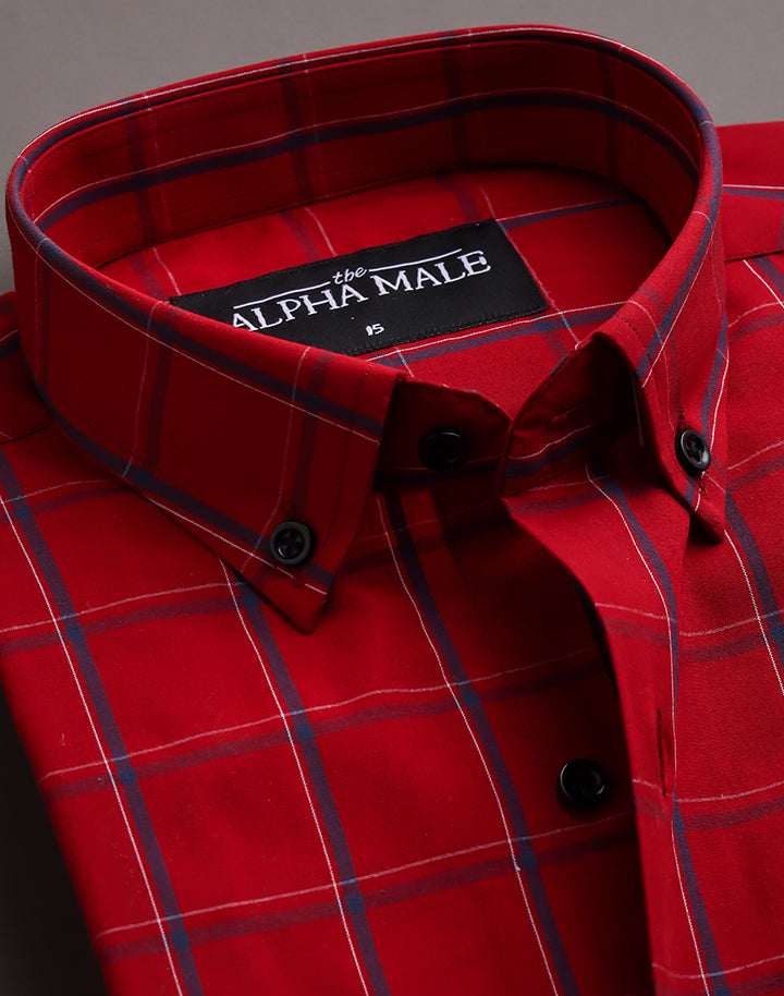 Box Checkered in Red Rich Cotton