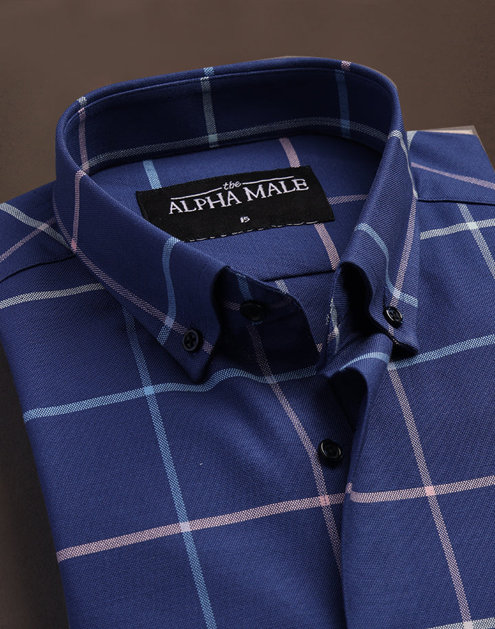 Royal Blue Windowpane Checkered