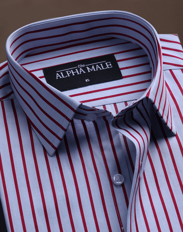 Red & White Stripes in Italian Cotton