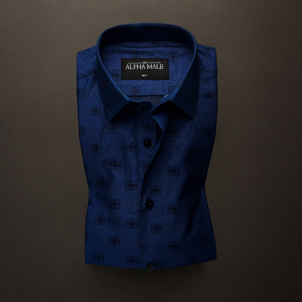 Blue with Black Motifs