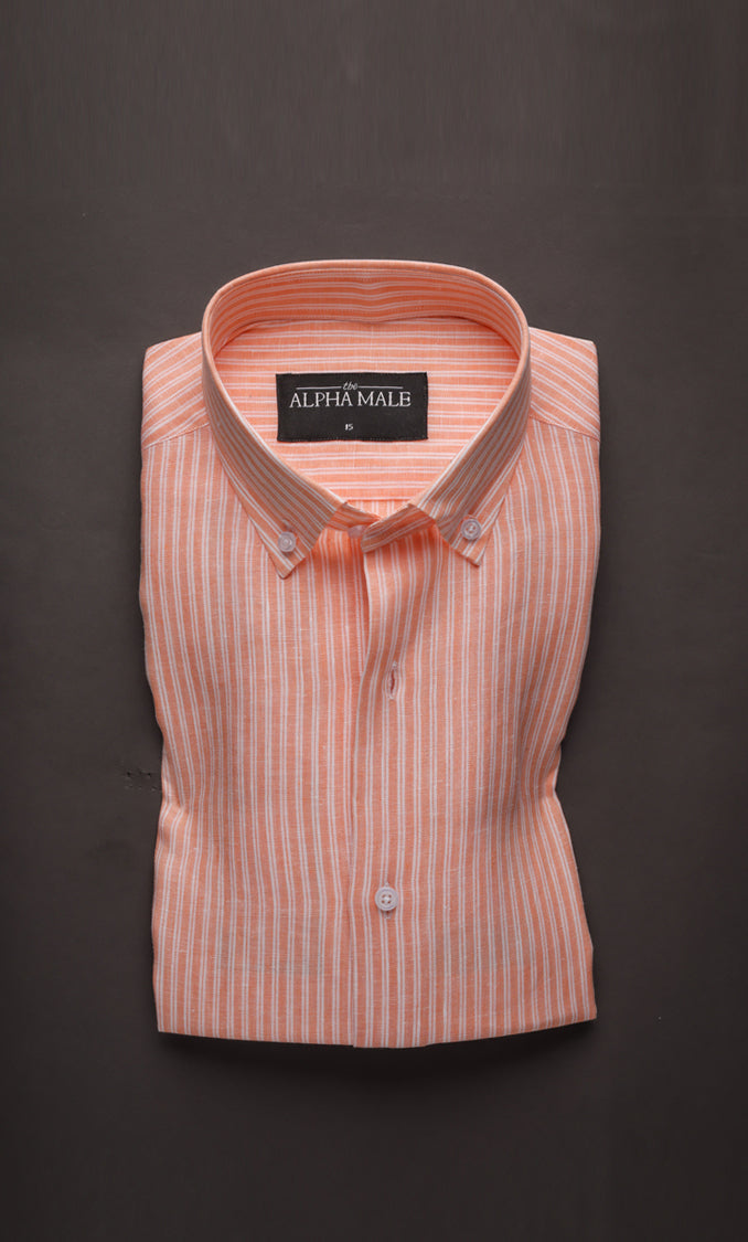 Orange Linen Stripes